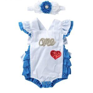 Alice in Wonderland First Birthday Romper Dress jumpsuit clothes outfit